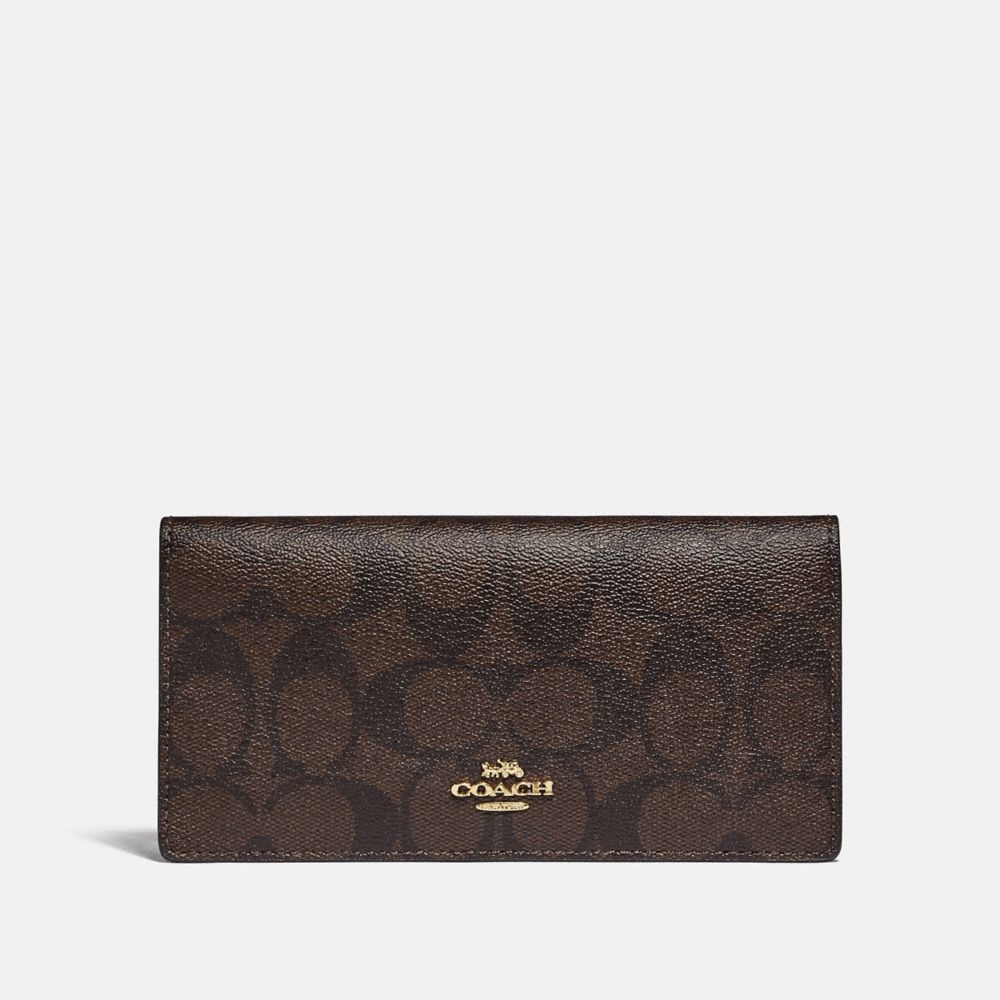 COACH F88026 - BIFOLD WALLET IN SIGNATURE CANVAS IM/BROWN/BLACK