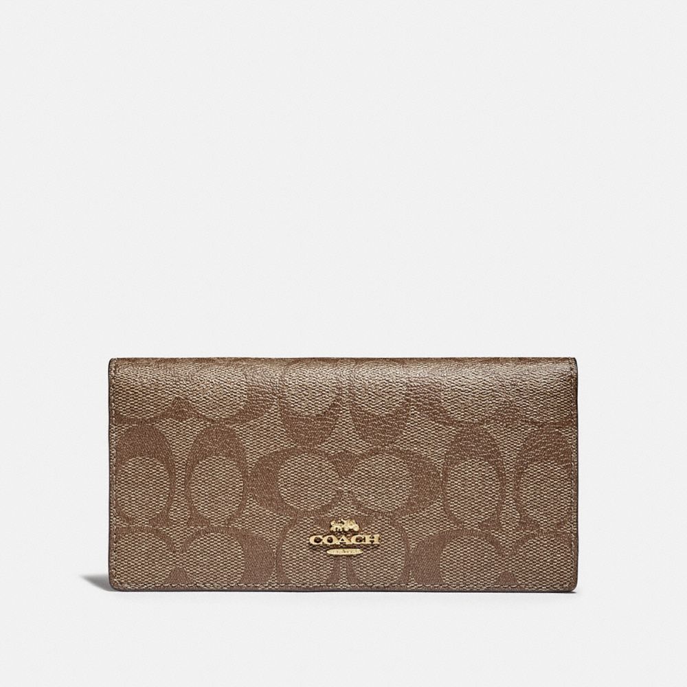 COACH F88026 - BIFOLD WALLET IN SIGNATURE CANVAS IM/KHAKI/SADDLE 2