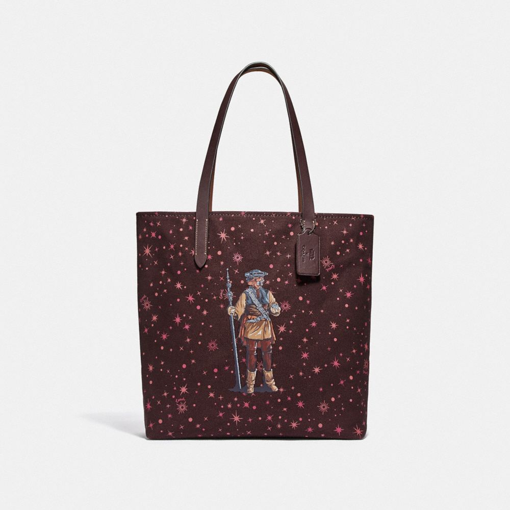 STAR WARS X COACH TOTE WITH STARRY PRINT AND PRINCESS LEIA AS BOUSHH - F88039 - QB/MULTICOLOR