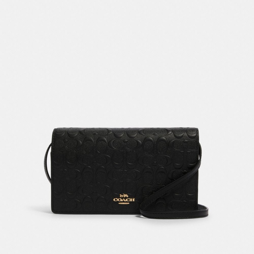 HAYDEN FOLDOVER CROSSBODY CLUTCH IN SIGNATURE LEATHER - F88079 - IM/BLACK