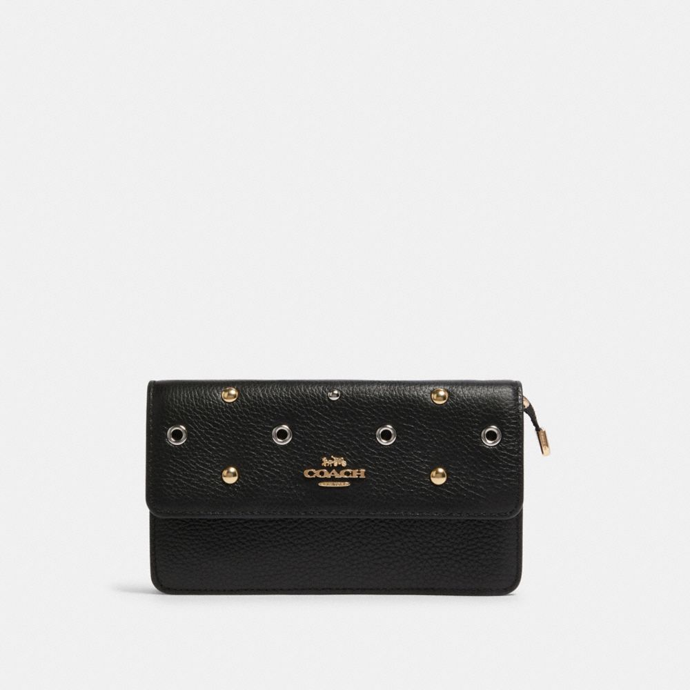 COACH F88081 Foldover Wristlet With Grommets IM/BLACK