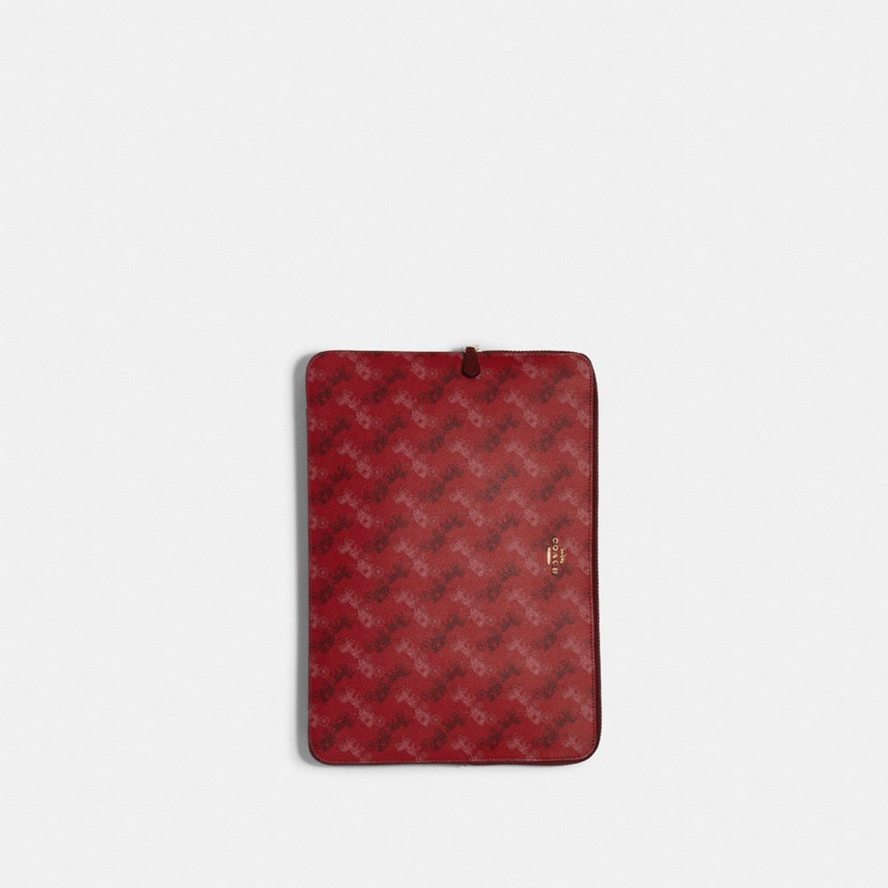 LAPTOP SLEEVE WITH HORSE AND CARRIAGE PRINT - IM/BRIGHT RED/CHERRY MULTI - COACH F88087