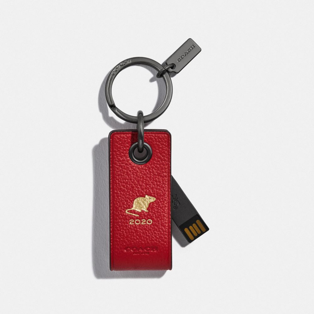 Lunar New Year 8 Gb Usb Key Fob With Rat - F88129 - GUNMETAL/TRUE RED