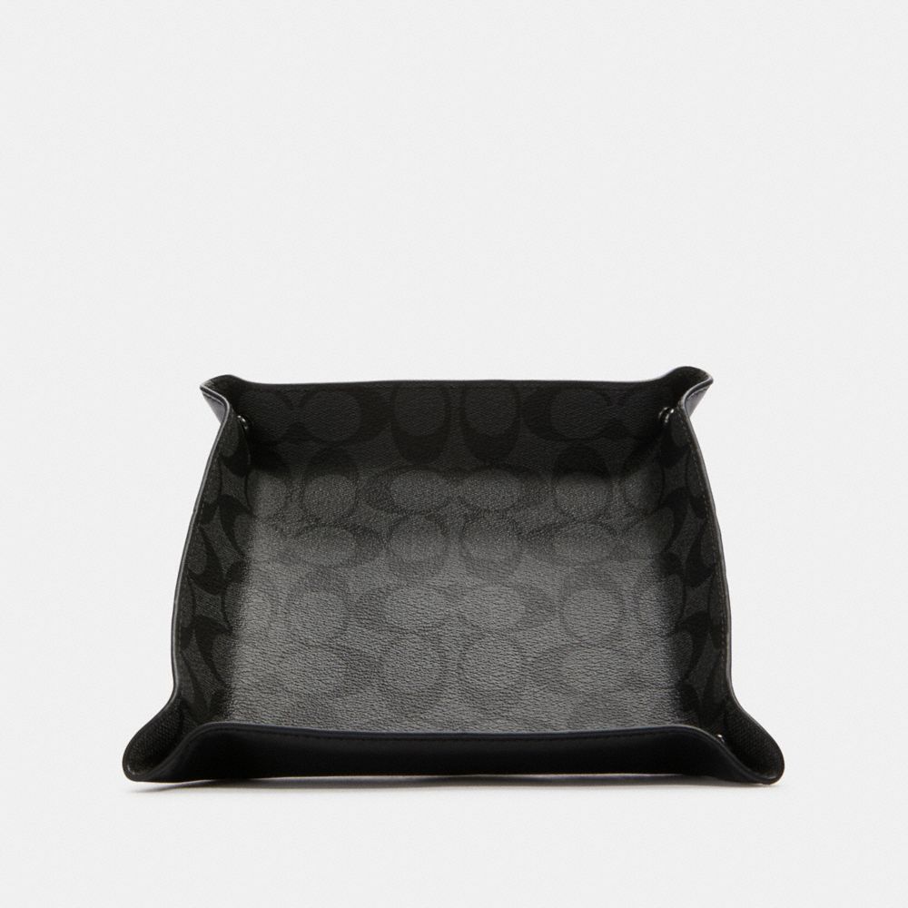 VALET TRAY IN SIGNATURE CANVAS - QB/CHARCOAL/BLACK - COACH F88131