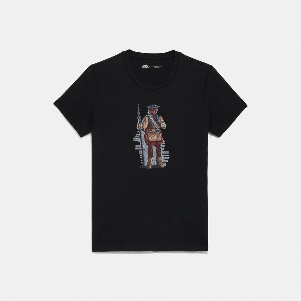 COACH F88133 - STAR WARS X COACH PRINCESS LEIA AS BOUSHH T-SHIRT BLACK