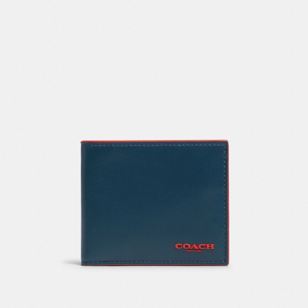 COACH F88135 Id Billfold Wallet In Colorblock AEGEAN SPORT RED