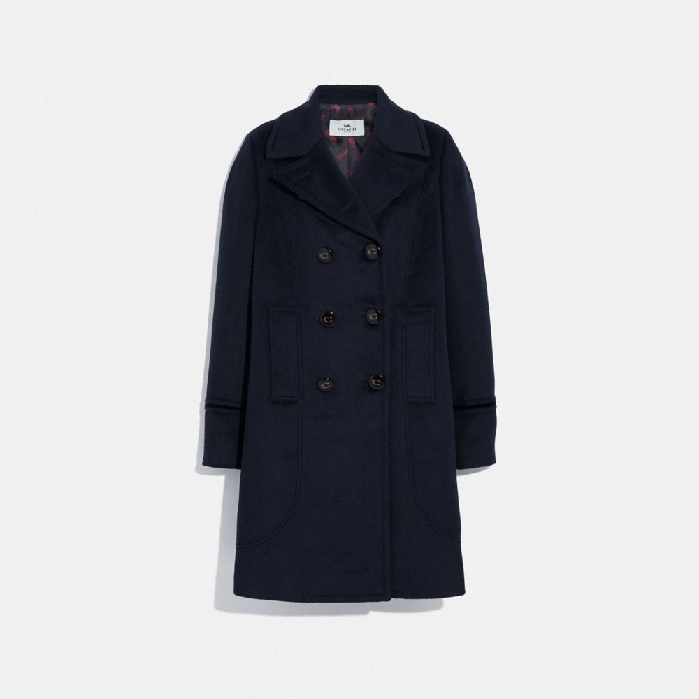 COACH F88146 - TAILORED WOOL COAT - NAVY | COACH WOMEN