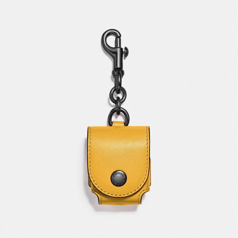 COACH EARBUD CASE BAG CHARM - QB/BANANA - F88199