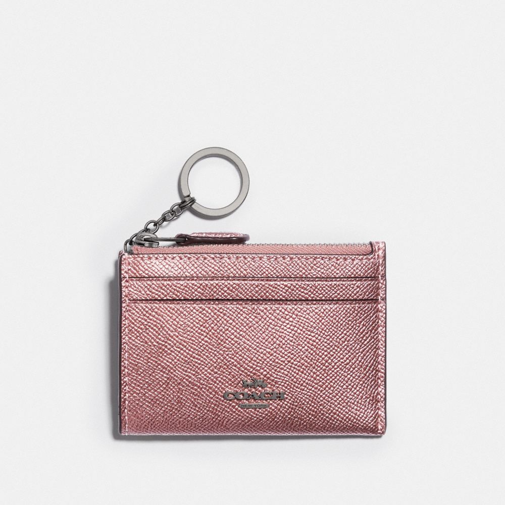 COACH F88250 Mini Skinny Id Case QB/METALLIC DARK BLUSH