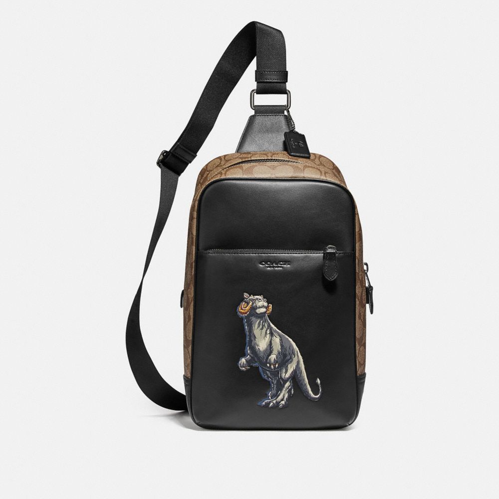 COACH F88274 STAR WARS X COACH WESTWAY PACK IN SIGNATURE CANVAS WITH TAUNTAUN QB/BLACK MULTI