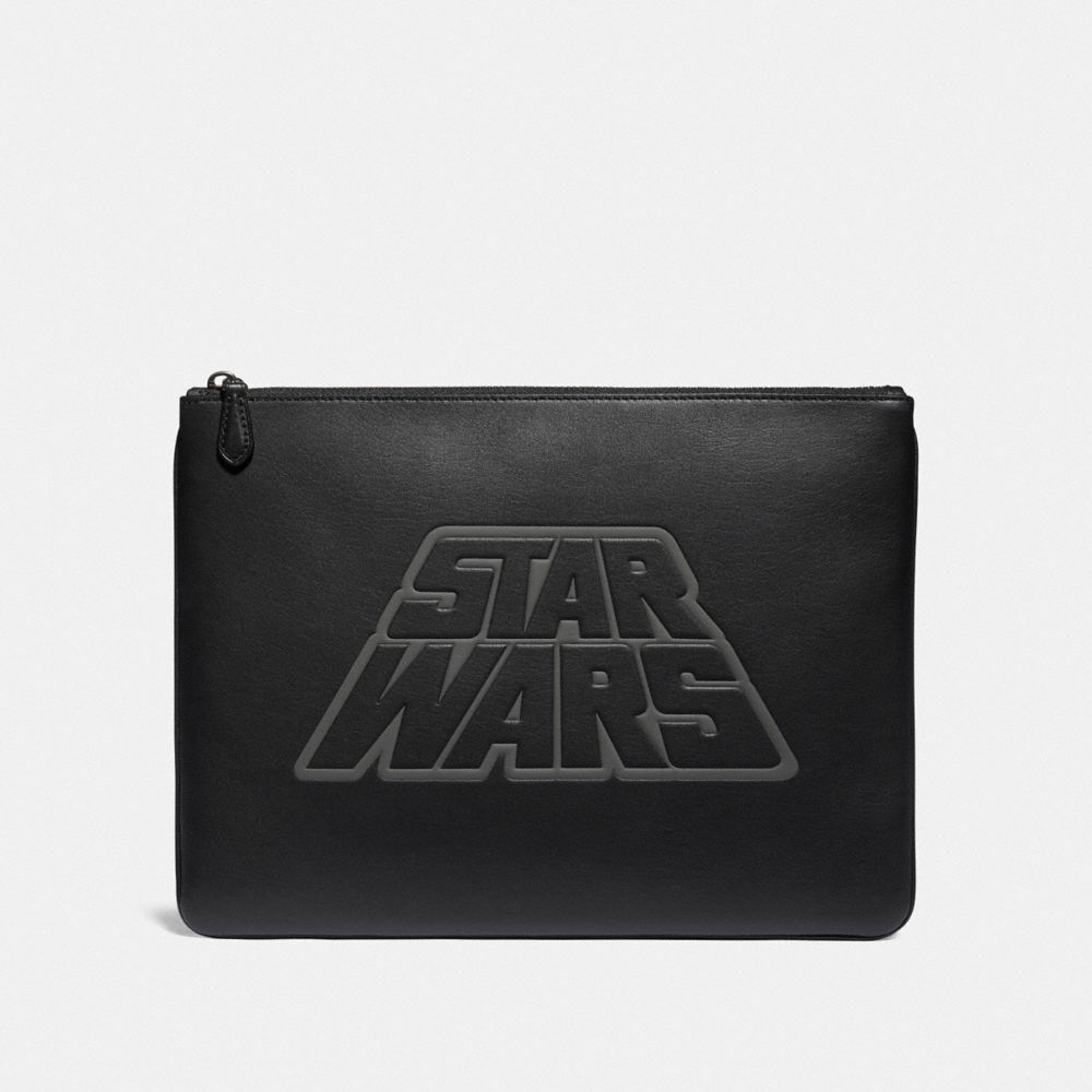 STAR WARS X COACH LARGE POUCH WITH MOTIF - QB/BLACK - COACH F88366