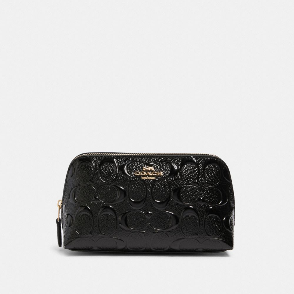 COACH F88908 - COSMETIC CASE 17 IN SIGNATURE LEATHER IM/BLACK