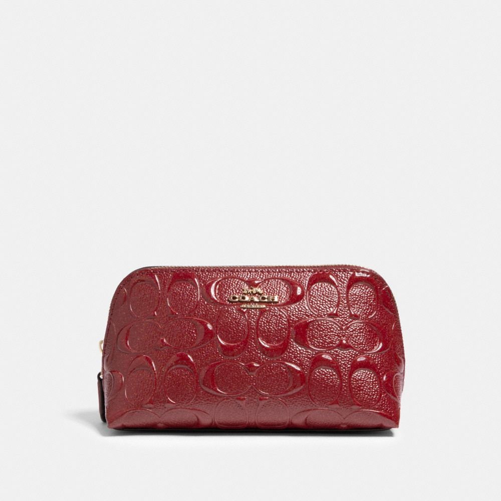 COACH F88908 - COSMETIC CASE 17 IN SIGNATURE LEATHER IM/CHERRY