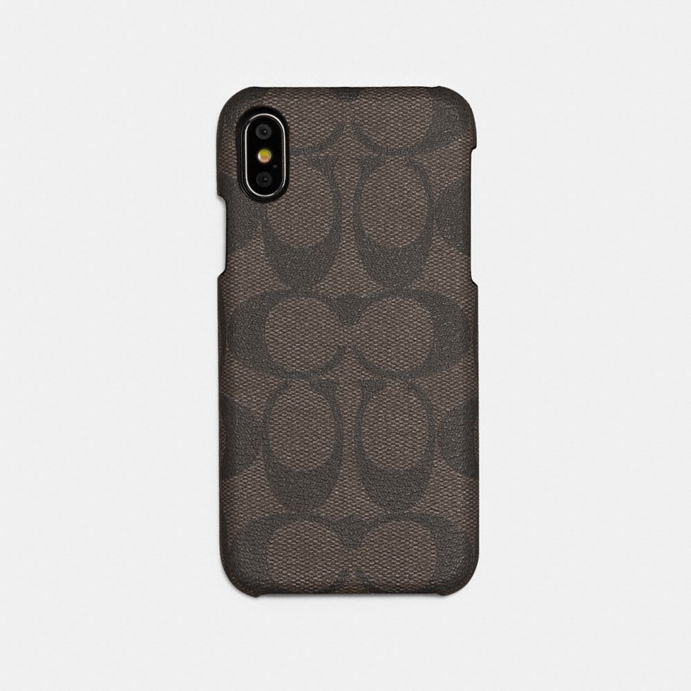 COACH F89009 - IPHONE X/XS CASE IN SIGNATURE CANVAS MAHOGANY