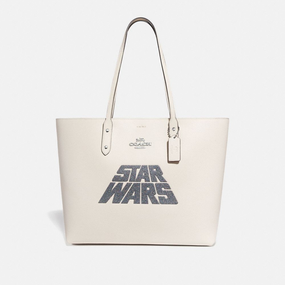 STAR WARS X COACH TOWN TOTE WITH GLITTER MOTIF - SV/CHALK MULTI RASPBERRY - COACH F89036