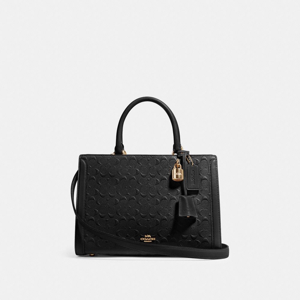 ZOE CARRYALL IN SIGNATURE LEATHER - F89039 - IM/BLACK