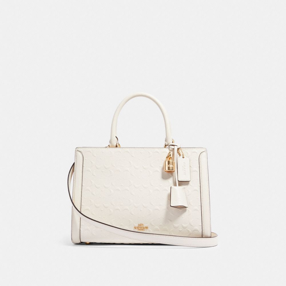 ZOE CARRYALL IN SIGNATURE LEATHER - F89039 - IM/CHALK