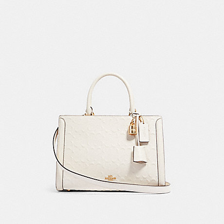 COACH ZOE CARRYALL IN SIGNATURE LEATHER - IM/CHALK - F89039