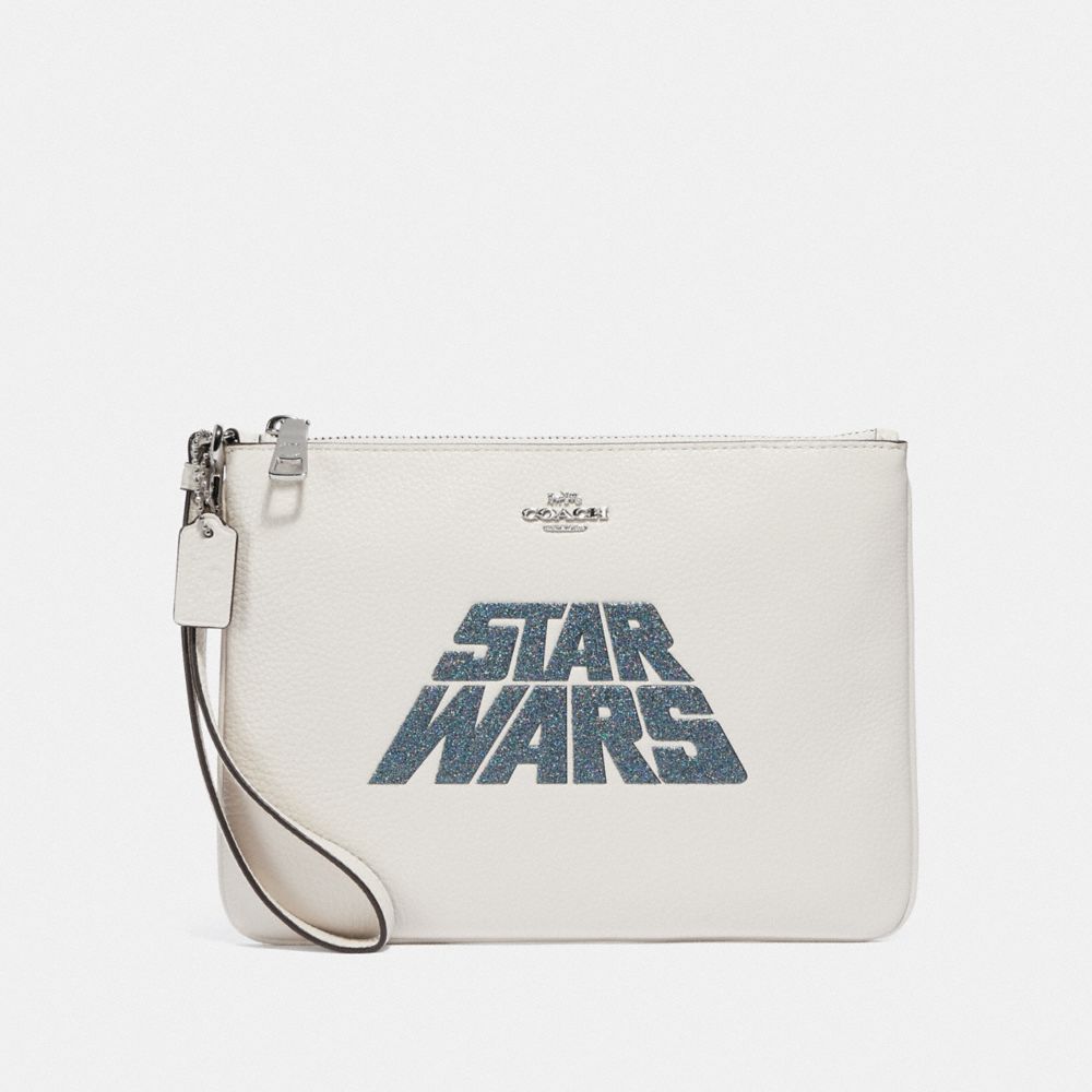 STAR WARS X COACH GALLERY POUCH WITH GLITTER MOTIF - SV/CHALK MULTI - COACH F89166