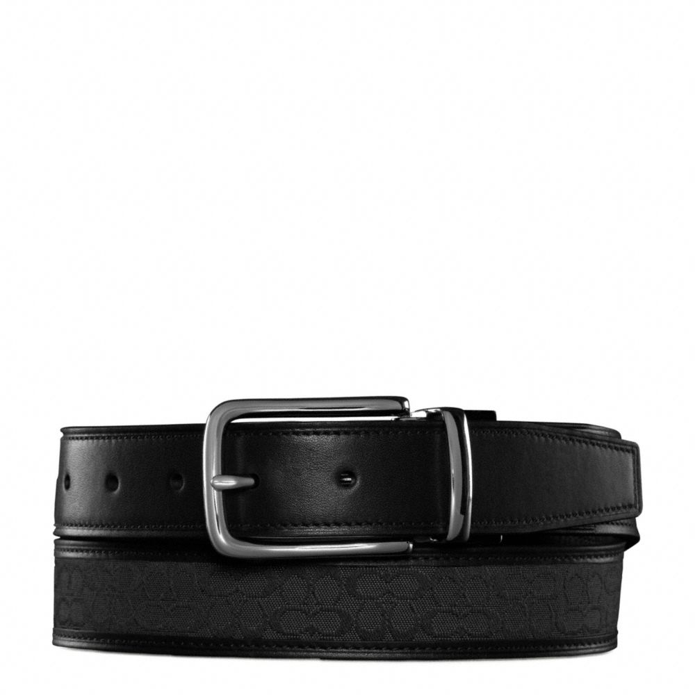 REVERSIBLE SIGNATURE BELT - BLACK/BLACK - COACH F90107