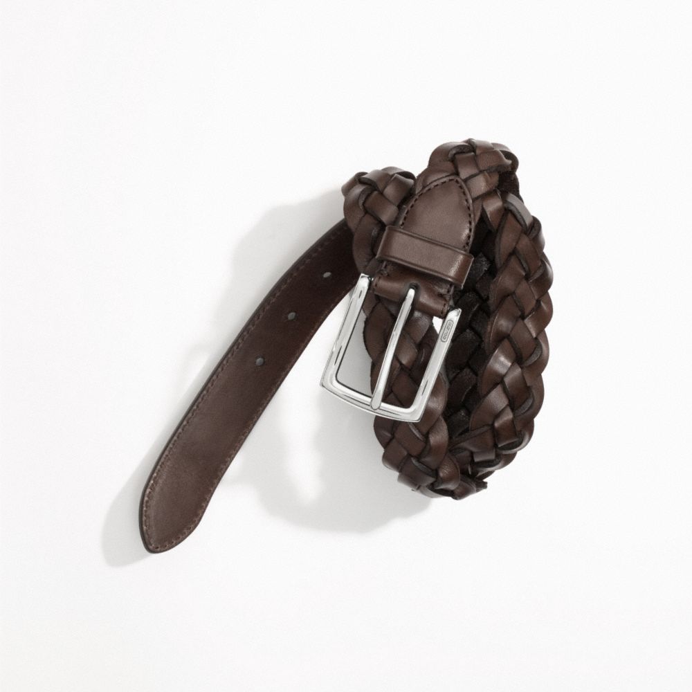 LEATHER WOVEN BELT COACH F90284