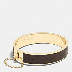 COACH F90287 - EXOTIC LEATHER INLAY CHAIN HINGED BANGLE MULTICOLOR