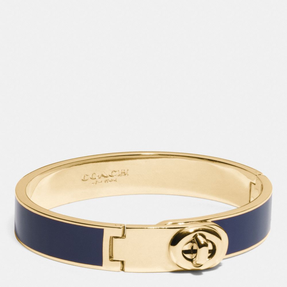 COACH F90325 - C.O.A.C.H. ENAMEL TURNLOCK HINGED BANGLE GOLD/NAVY