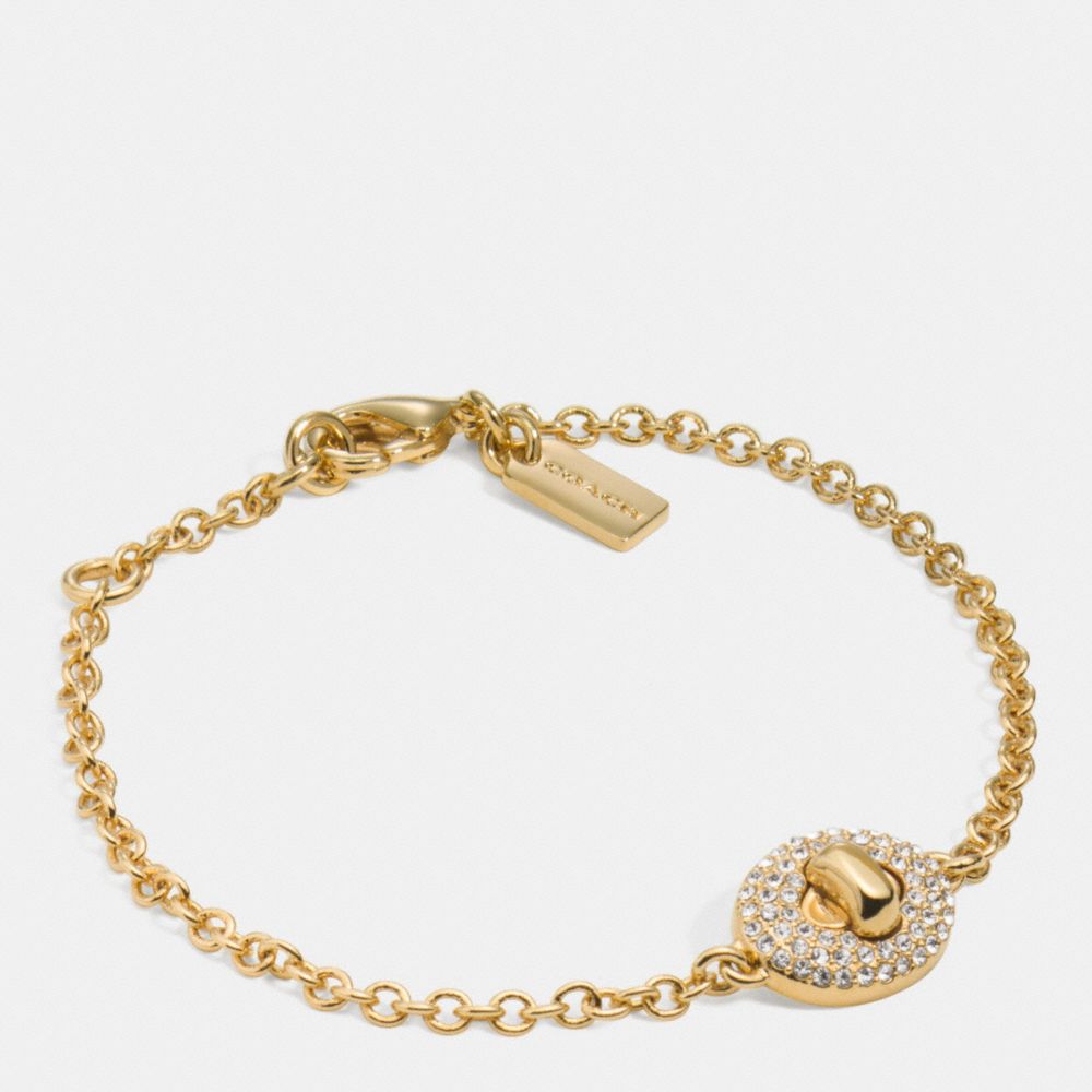 COACH F90326 - PAVE TURNLCOK BRACELET GOLD/CLEAR