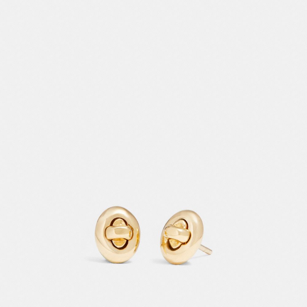 COACH F90329 Turnlock Stud Earrings GOLD