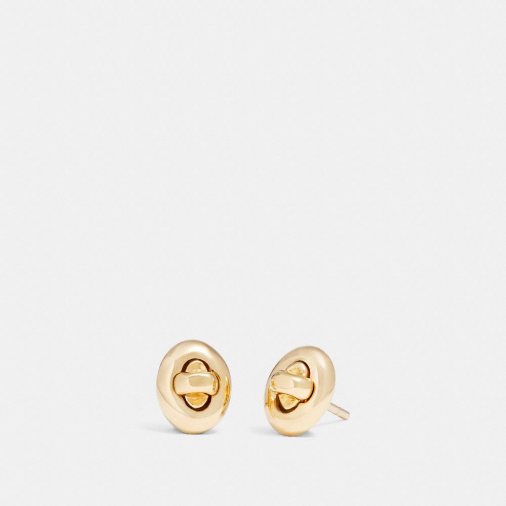 TURNLOCK STUD EARRINGS - f90329 - GOLD