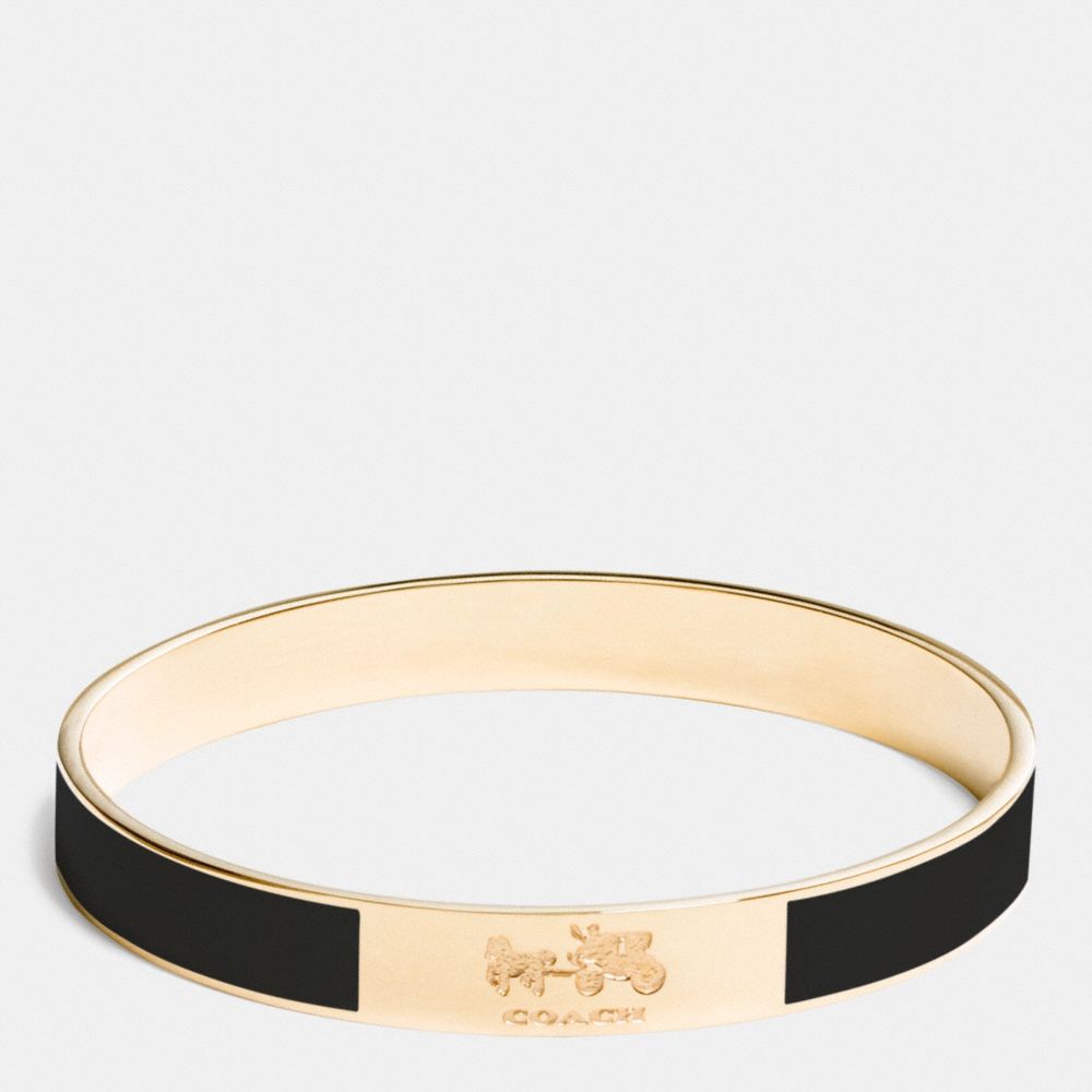 COACH PLAQUE ENAMEL BANGLE - GOLD/BLACK - COACH F90334