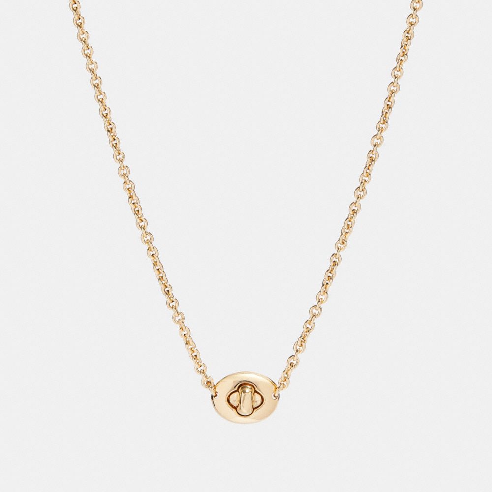 COACH f90337 SHORT TURNLOCK NECKLACE GOLD