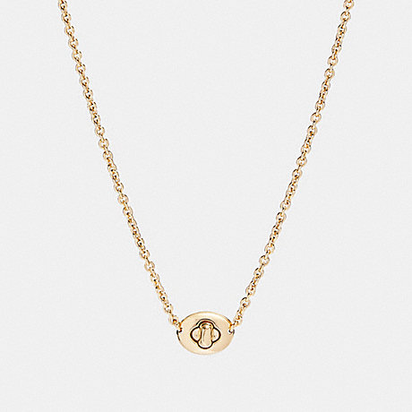 COACH SHORT TURNLOCK NECKLACE - GOLD - f90337