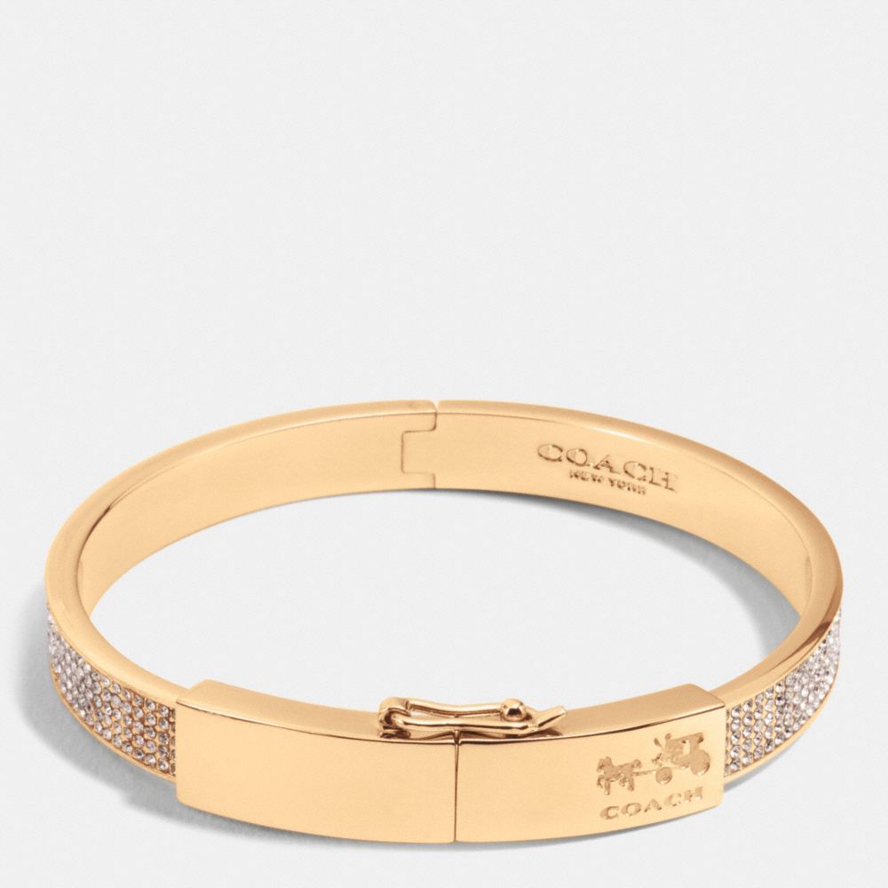 COACH PAVE PLAQUE HINGED BANGLE - RESIN/CLEAR - COACH F90346