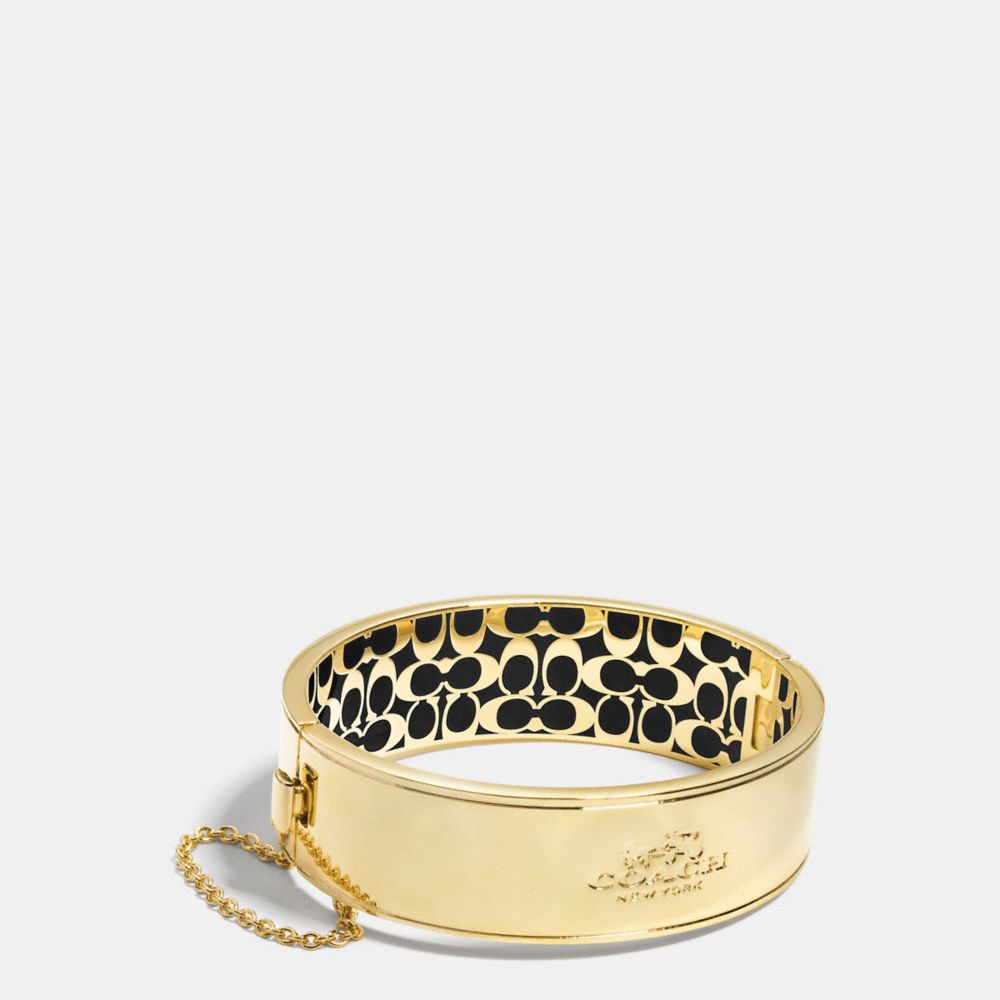 COACH METAL CHAIN HINGED BANGLE - f90350 - GOLD/BLACK