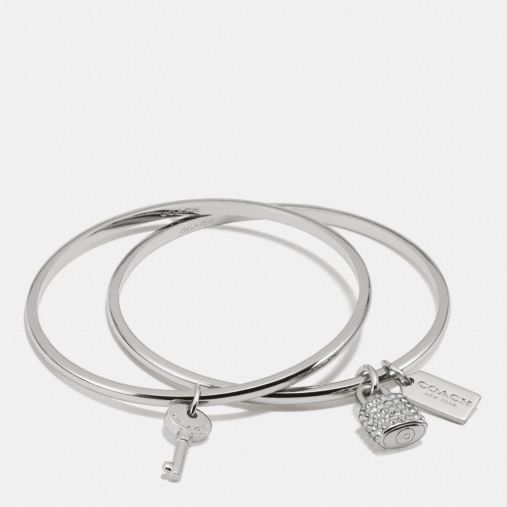 LOCK AND KEY BANGLE SET - SILVER - COACH F90352