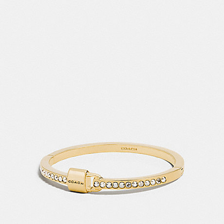 COACH F90355 PADLOCK AND PAVE HINGED BANGLE GOLD/CLEAR