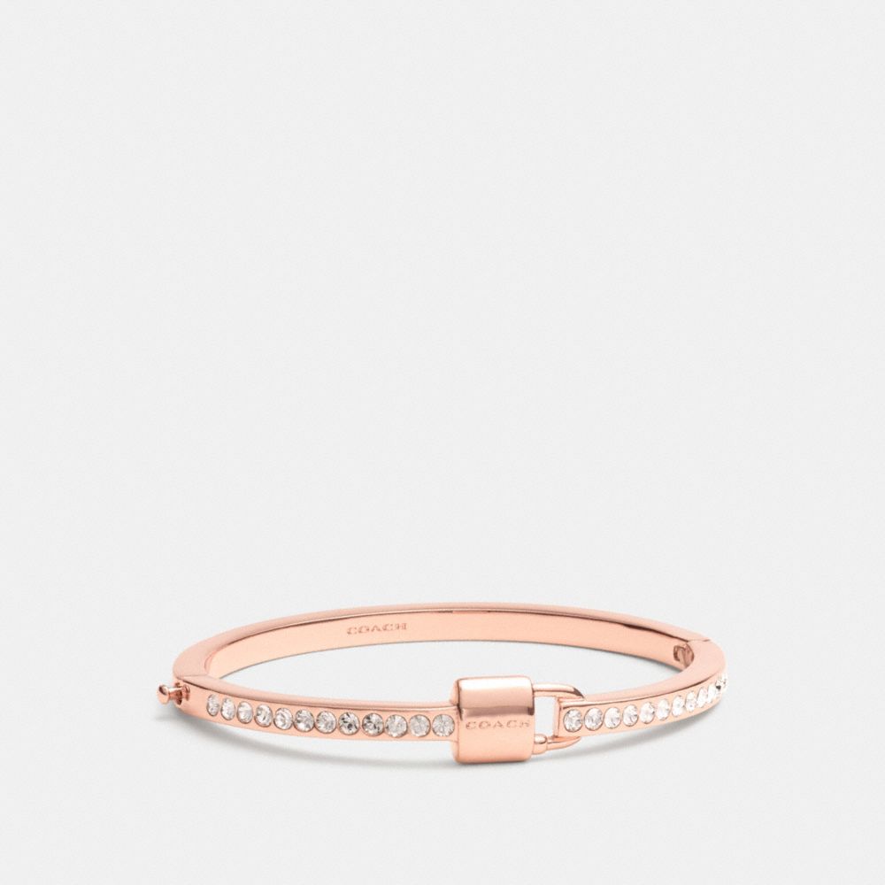 COACH PADLOCK AND PAVE HINGED BANGLE - RESIN/CLEAR - f90355