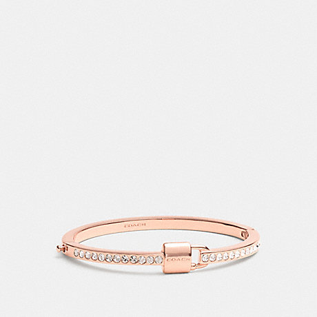 COACH PADLOCK AND PAVE HINGED BANGLE - RESIN/CLEAR - f90355