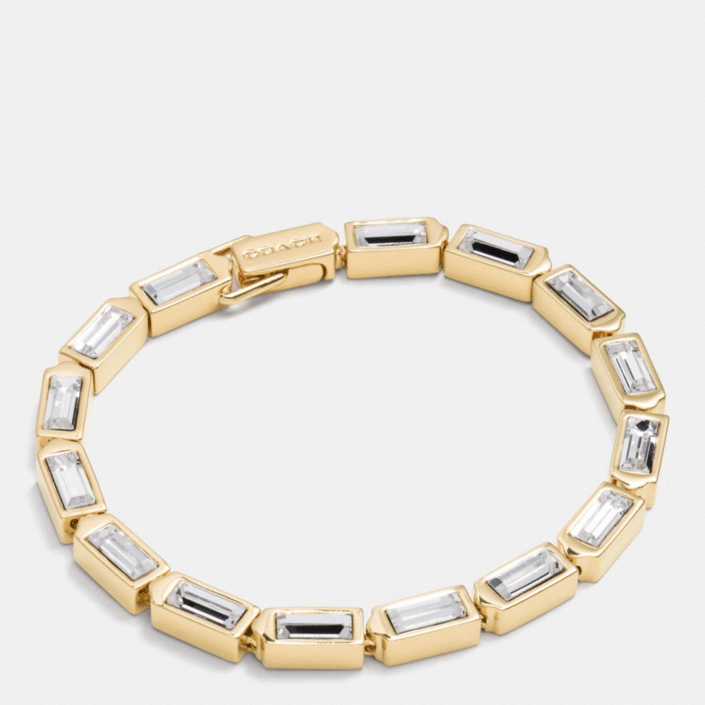 SINGLE ROW HANGTAG BRACELET - f90358 - GOLD/CLEAR