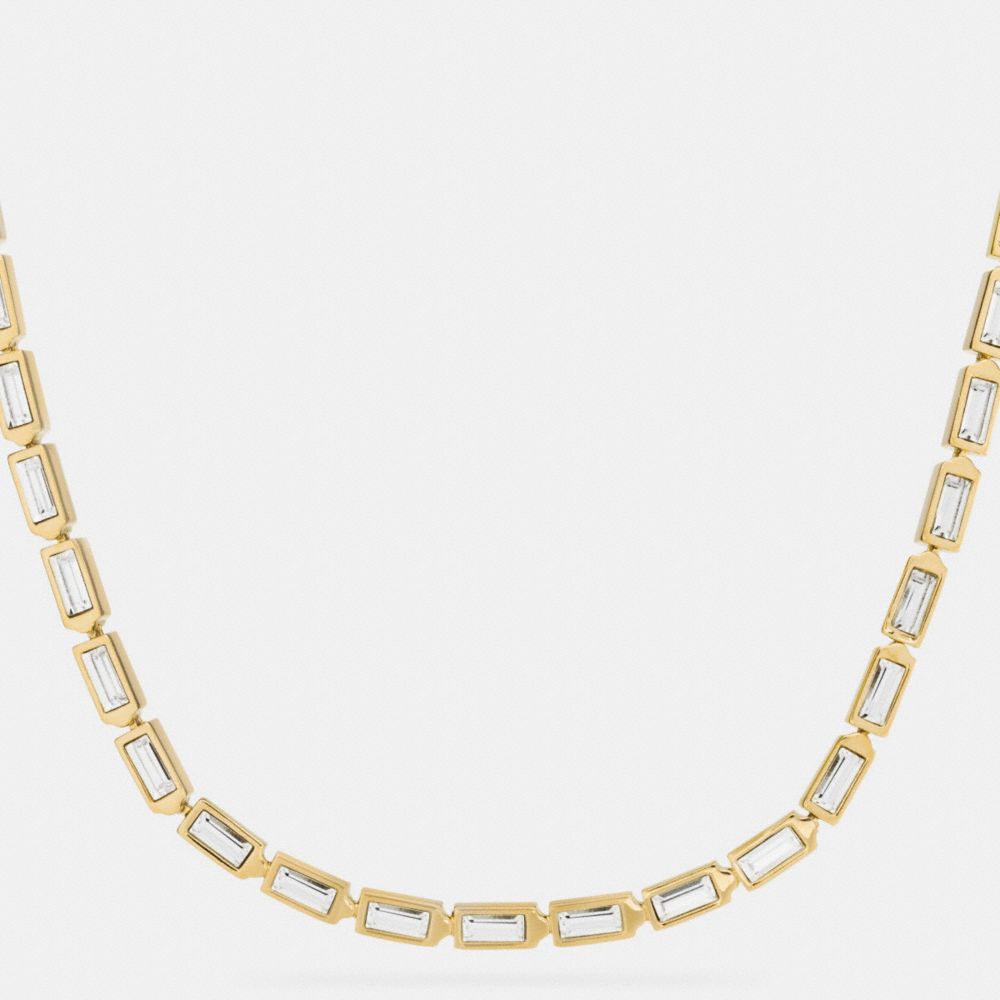 SINGLE ROW HANGTAG NECKLACE - GOLD/CLEAR - COACH F90372