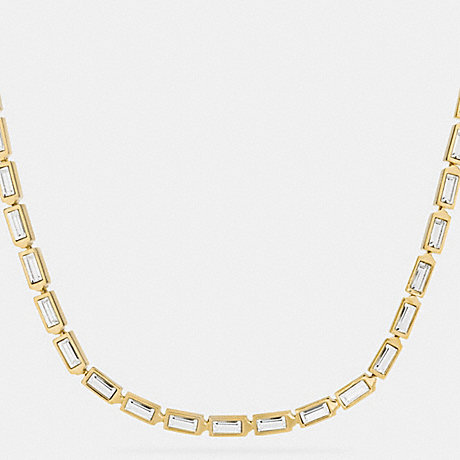 COACH SINGLE ROW HANGTAG NECKLACE - GOLD/CLEAR - f90372