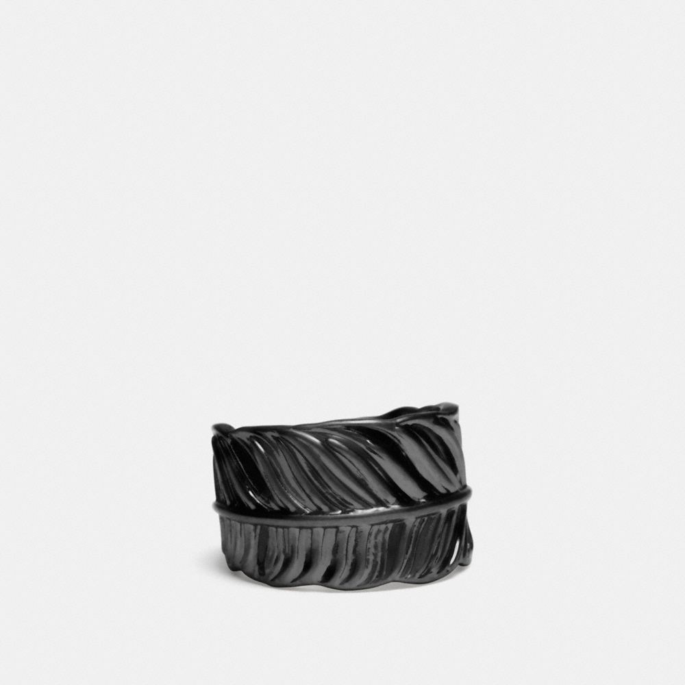 FEATHER RING - f90430 - BLACK
