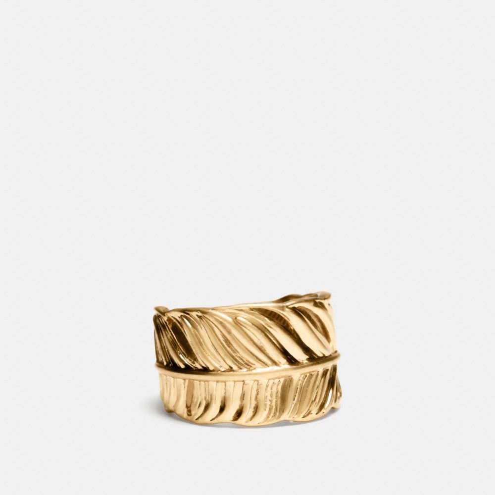 COACH FEATHER RING - BRASS - f90430