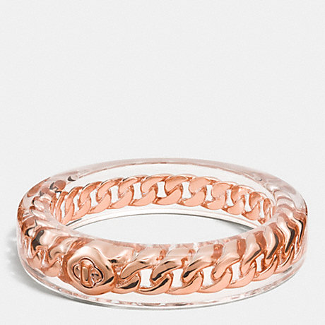 COACH TURNLOCK CURBCHAIN RESIN BANGLE - ROSEGOLD - f90467
