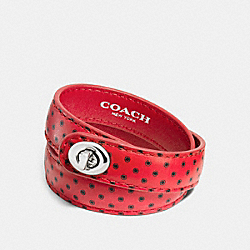 COACH PRINTED DOUBLE WRAP TURNLOCK BRACELET - SVDRK - F90479