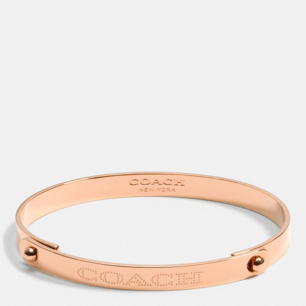 COACH METAL PLAQUE TENSION BANGLE - ROSEGOLD - COACH F90486