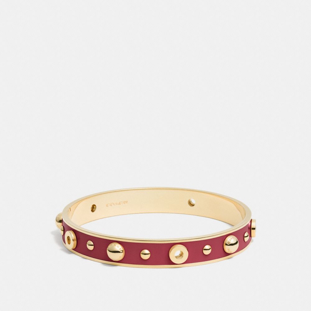 COACH F90512 - ENAMEL GROMMETS AND RIVETS BANGLE GOLD/BLACK CHERRY