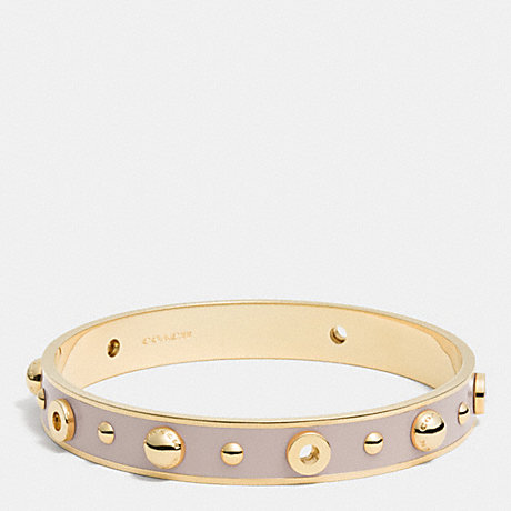 COACH F90512 ENAMEL GROMMETS AND RIVETS BANGLE GOLD/GREY-BIRCH