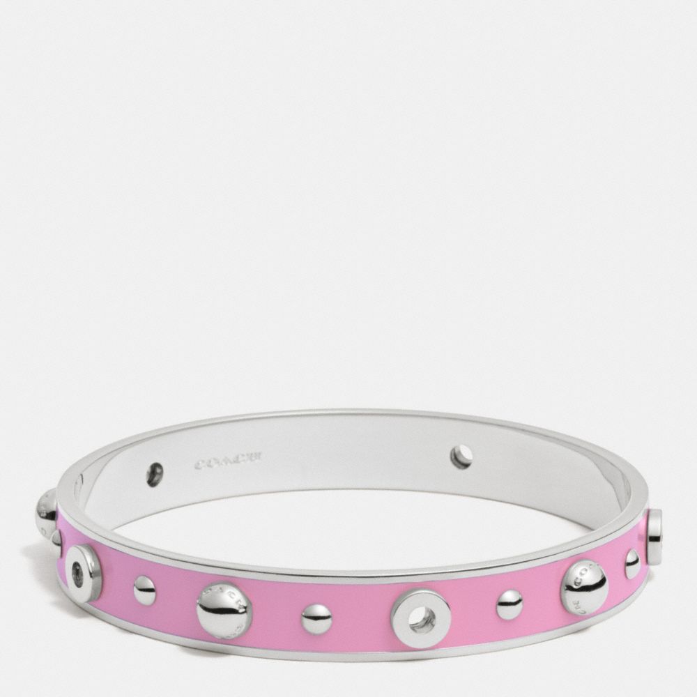 COACH F90512 Enamel Grommets And Rivets Bangle SILVER/MARSHMALLOW 2